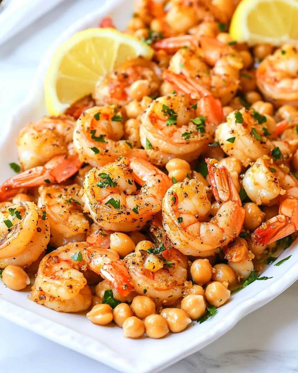 Classic Lemon Garlic Shrimp with Chickpeas dish photo