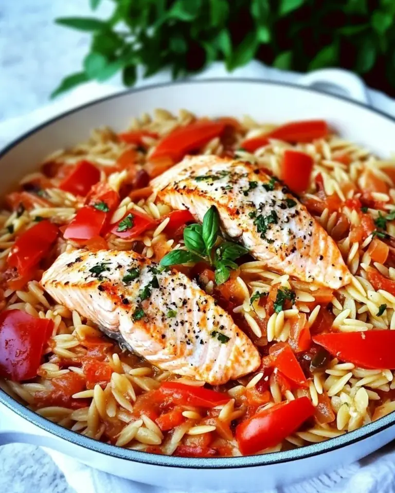 Easy Light Italian One Pot Salmon & Orzo Recipe photo