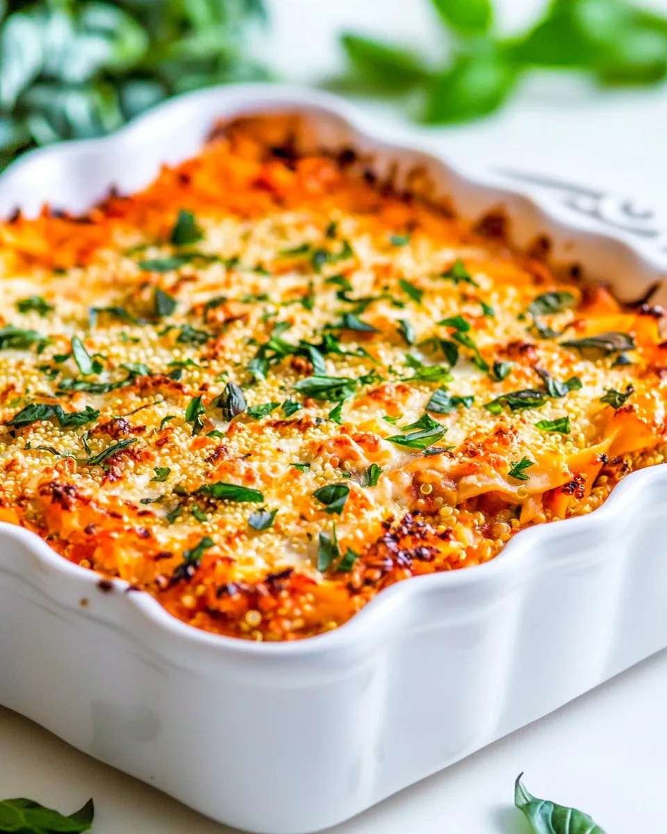 Homemade Lightened Up Cheesy Quinoa Lasagna Bake photo