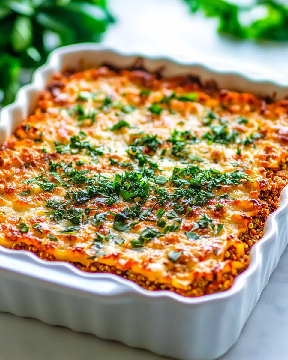 Healthy Lightened Up Cheesy Quinoa Lasagna Bake recipe photo