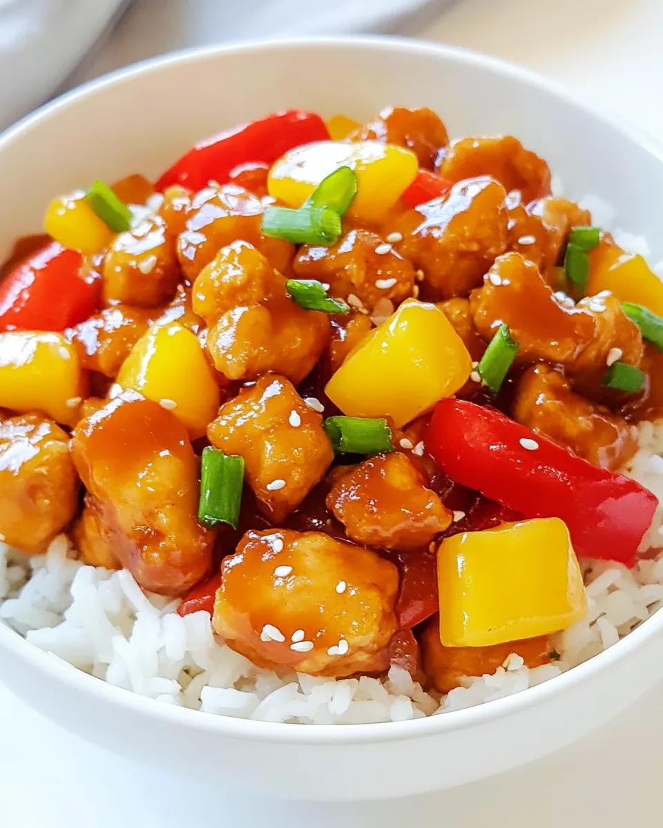 Healthy Lighter Sweet and Sour Chicken shot