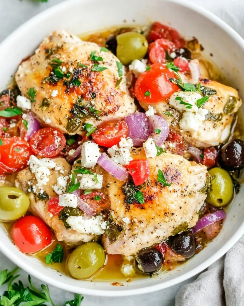 Easy Loaded Baked Greek Chicken recipe image