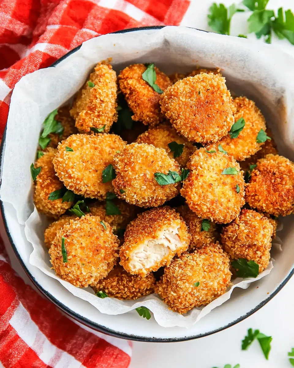 Homemade Low-Carb Keto Paleo Baked Chicken Nuggets In The Air Fryer photo