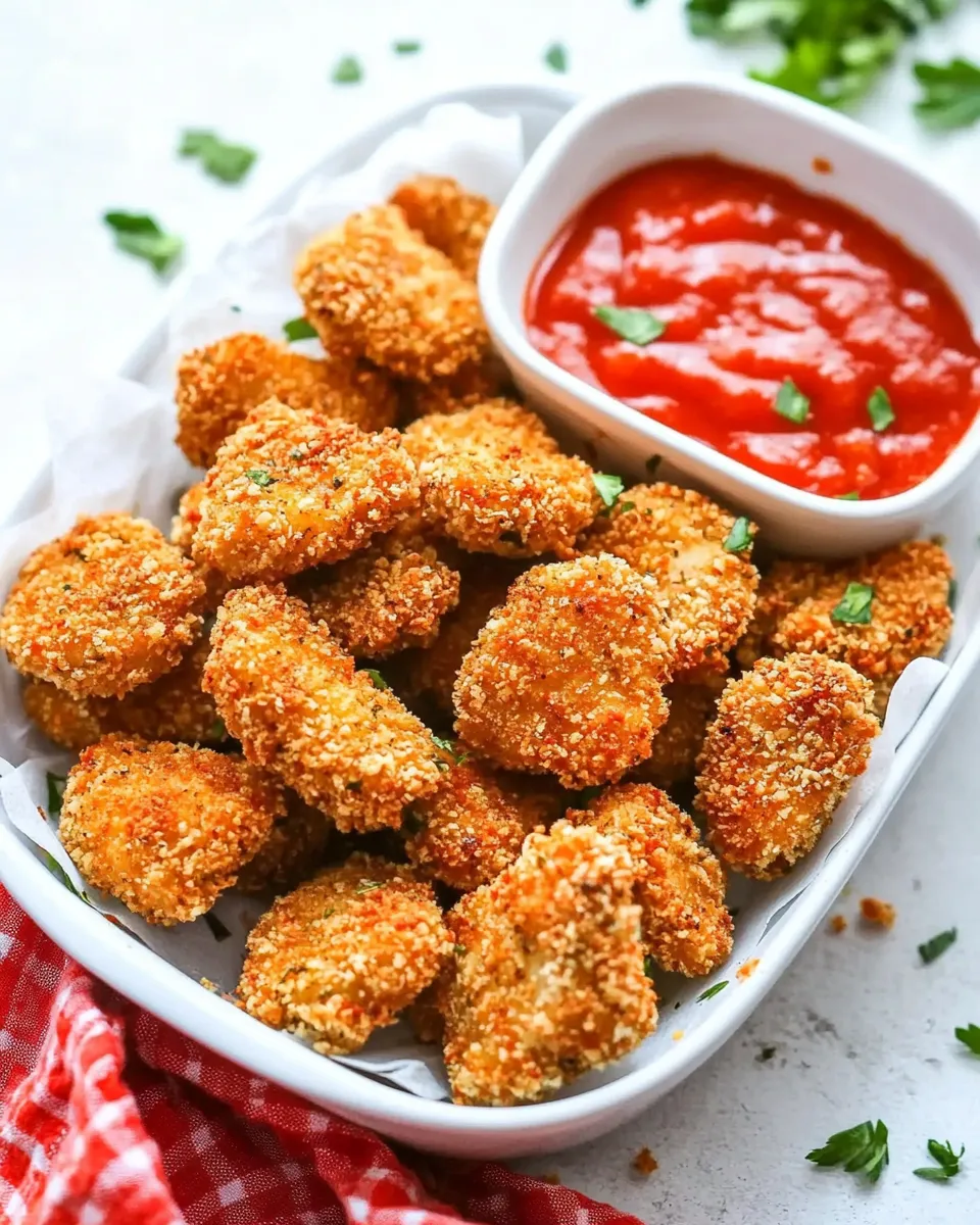 Classic Low-Carb Keto Paleo Baked Chicken Nuggets In The Air Fryer recipe image