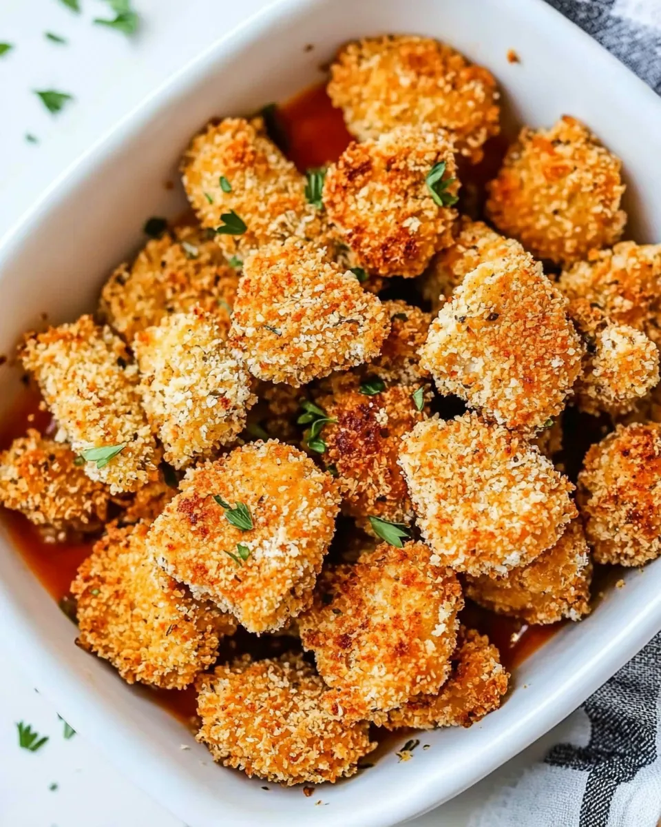 Easy Low-Carb Keto Paleo Baked Chicken Nuggets In The Air Fryer dish photo
