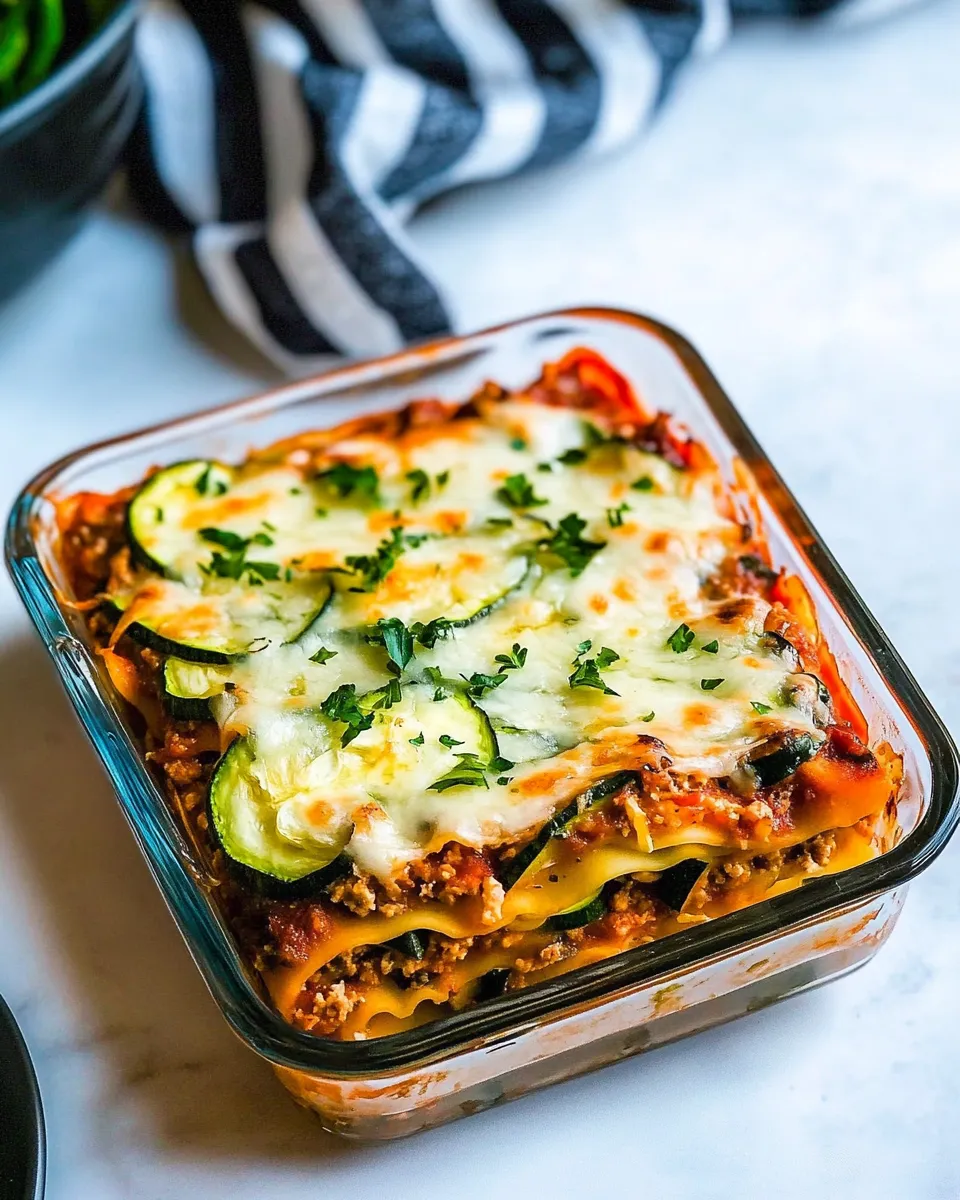 Delicious Low-Carb Lasagna (with Zucchini Noodles) shot