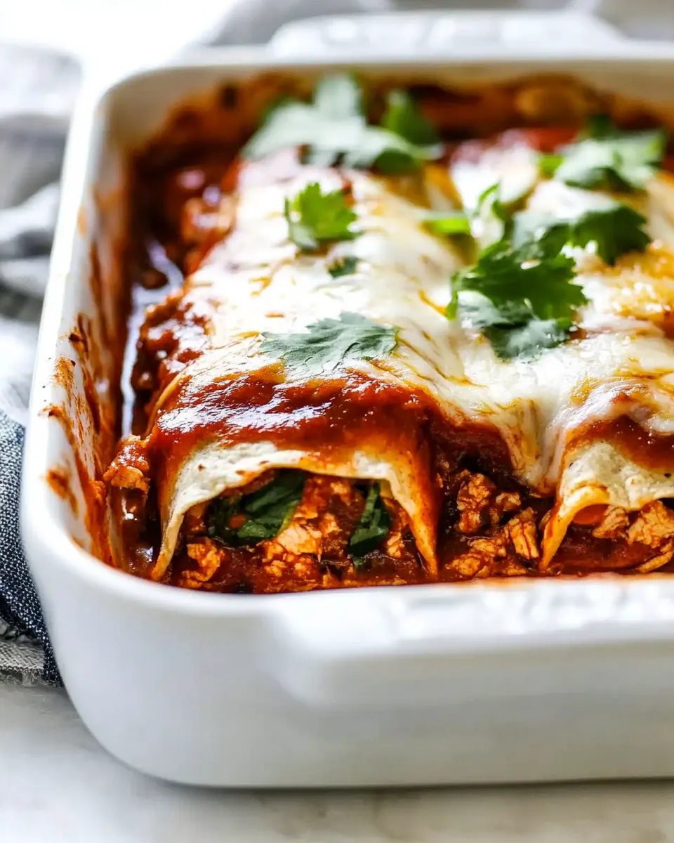 Quick Low Carb Chicken Enchilada Roll Ups shot