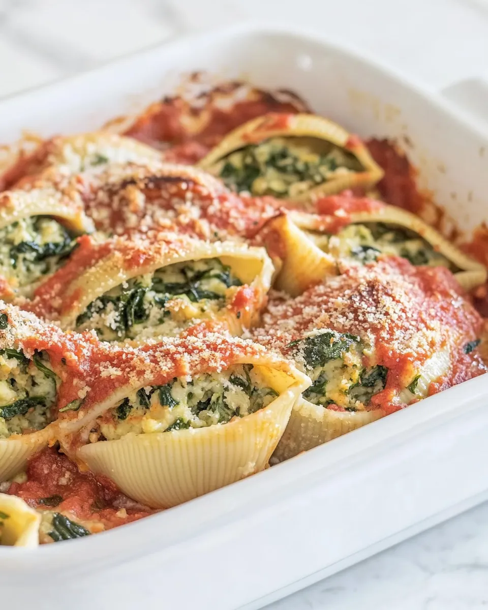 Delicious Low Fat Stuffed Shells shot