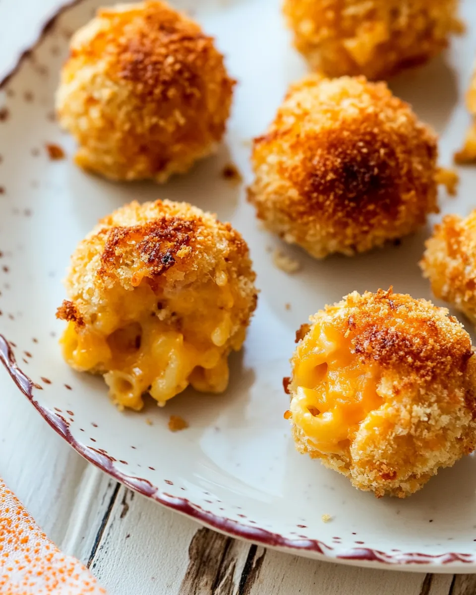 Delicious Macaroni and Cheese Baked Cheese Balls shot
