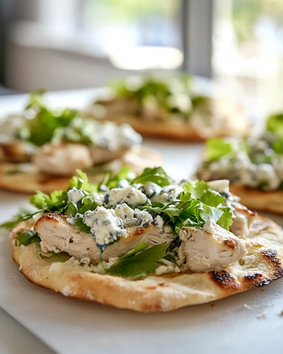Delicious Macro Friendly Blue Cheese Chicken Flatbreads image