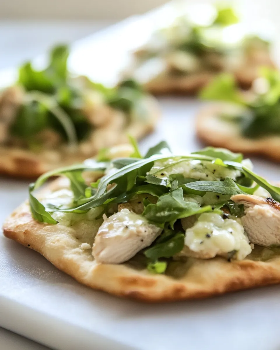 Tasty Macro Friendly Blue Cheese Chicken Flatbreads dish photo