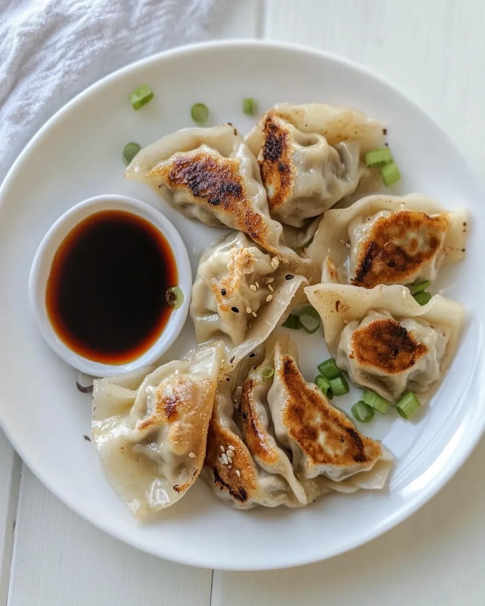 Delicious Macro Friendly Chicken Potstickers/Dumplings shot