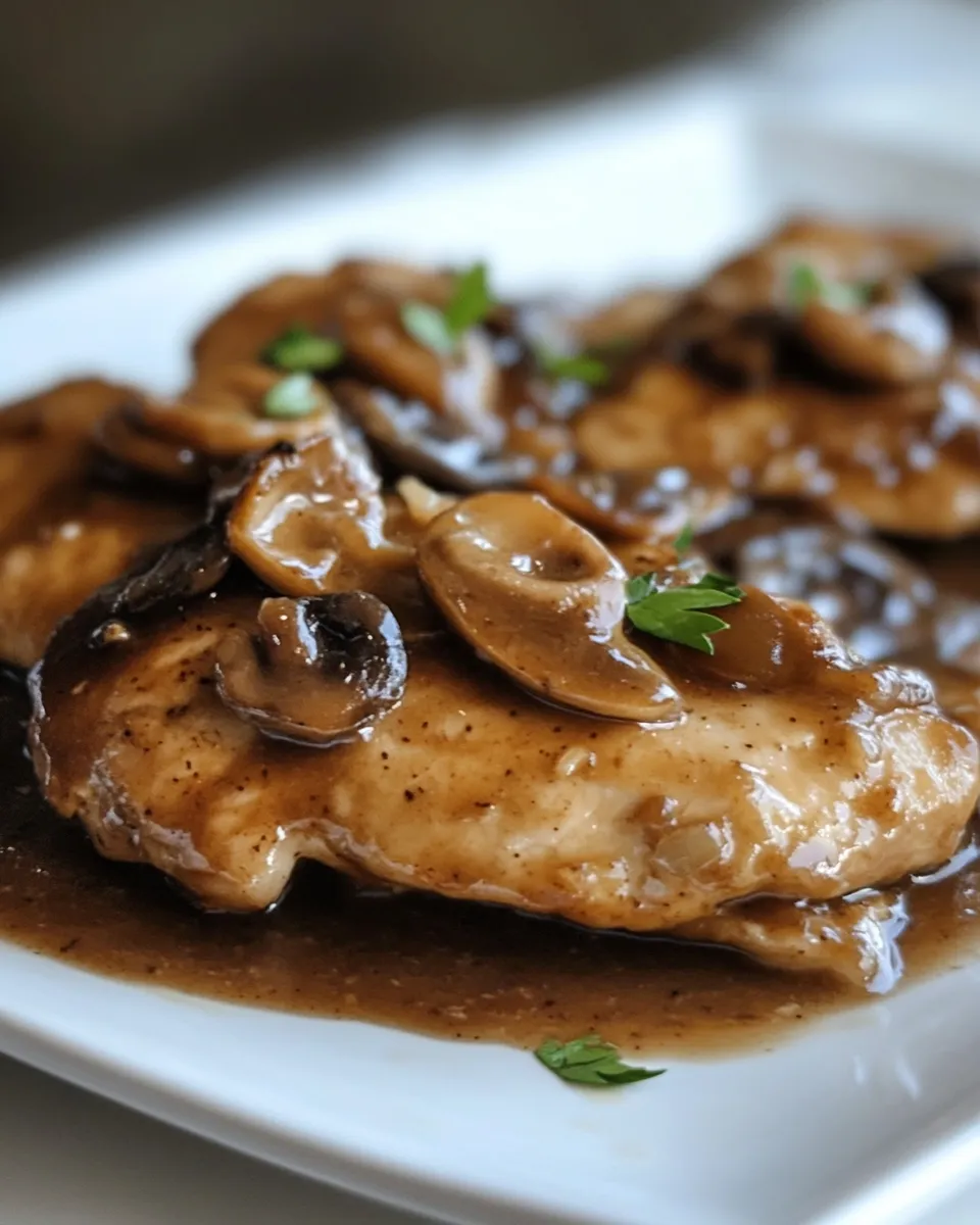 Healthy Macro Friendly Marsala Chicken shot