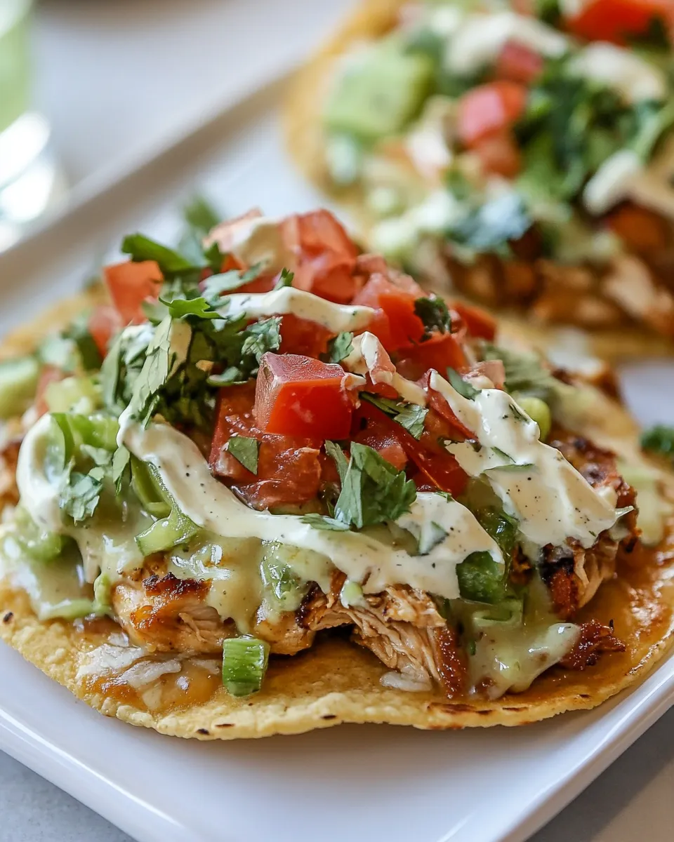 Delicious Macro Friendly Ranch Chicken Tostadas image