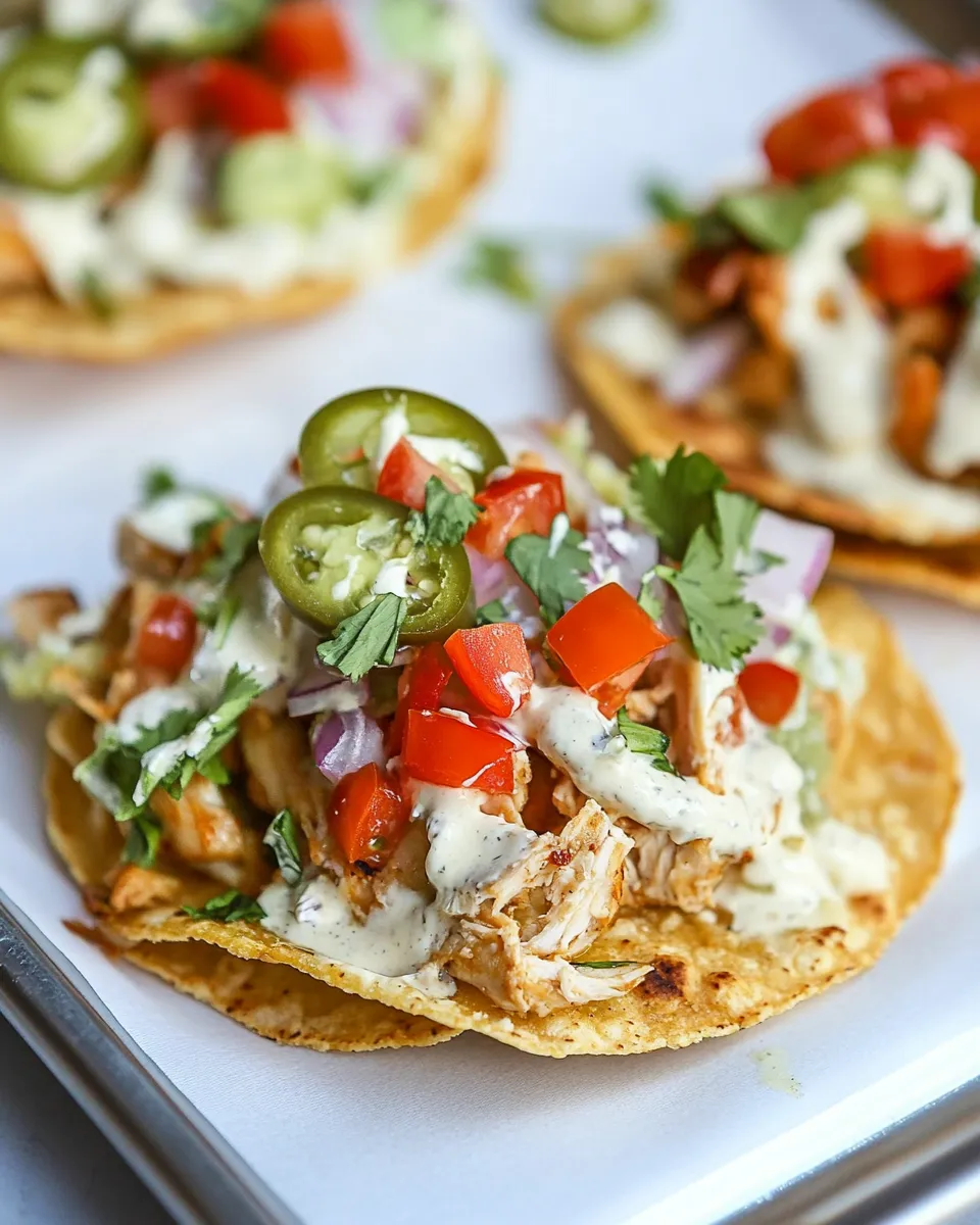 Quick Macro Friendly Ranch Chicken Tostadas dish photo