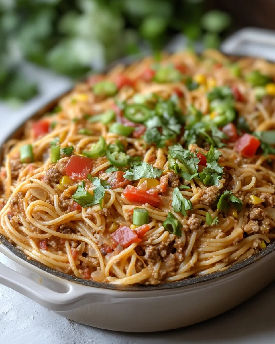 Healthy Macro Friendly Taco Spaghetti dish photo