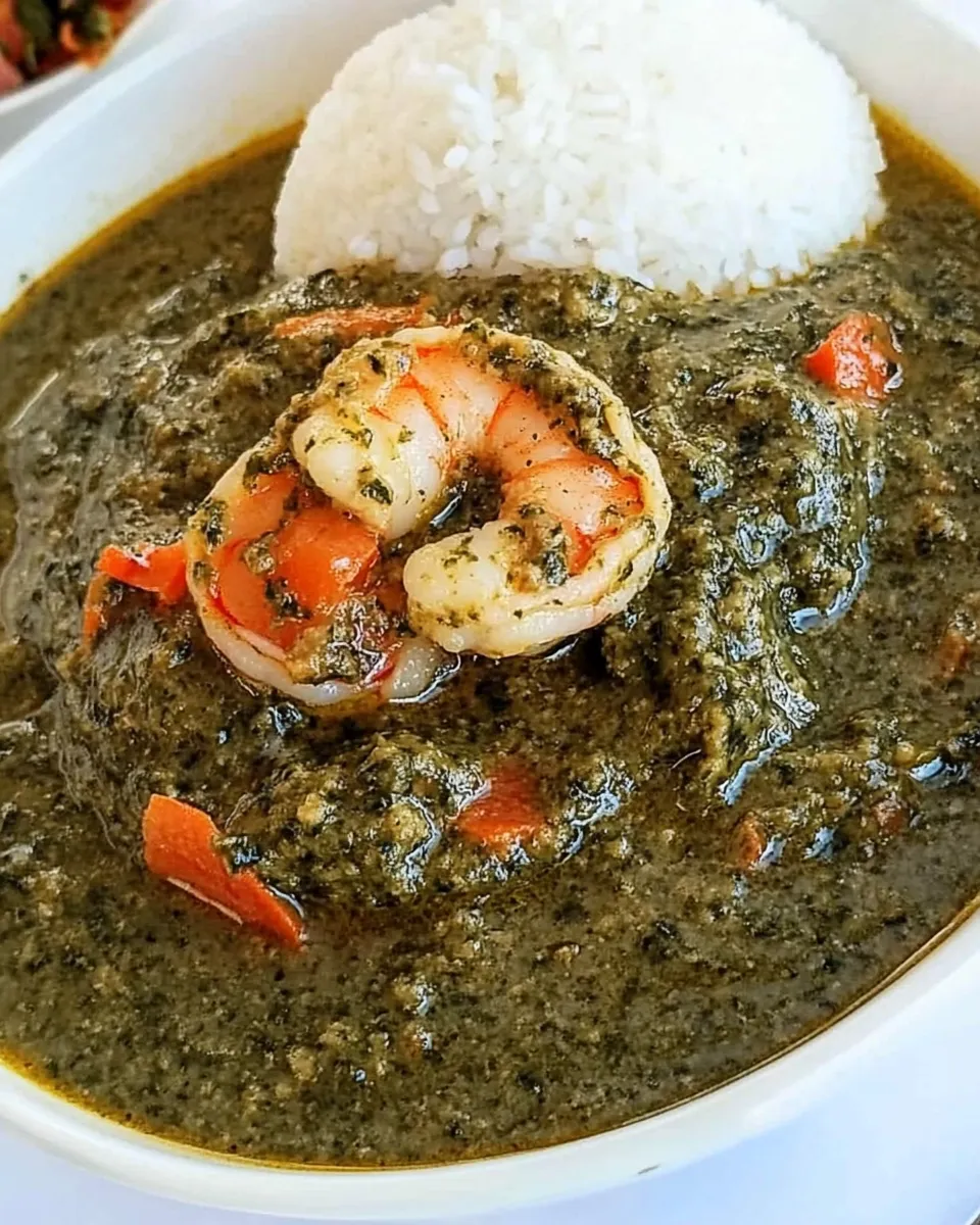 Classic Matapa (Cassava Leaves & Shrimp Stew) recipe photo