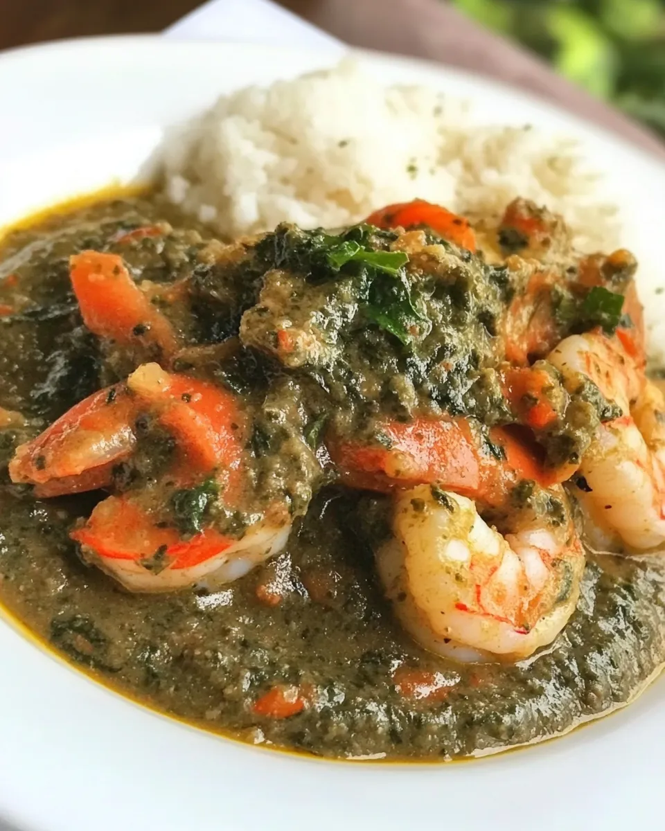 Easy Matapa (Cassava Leaves & Shrimp Stew) dish photo