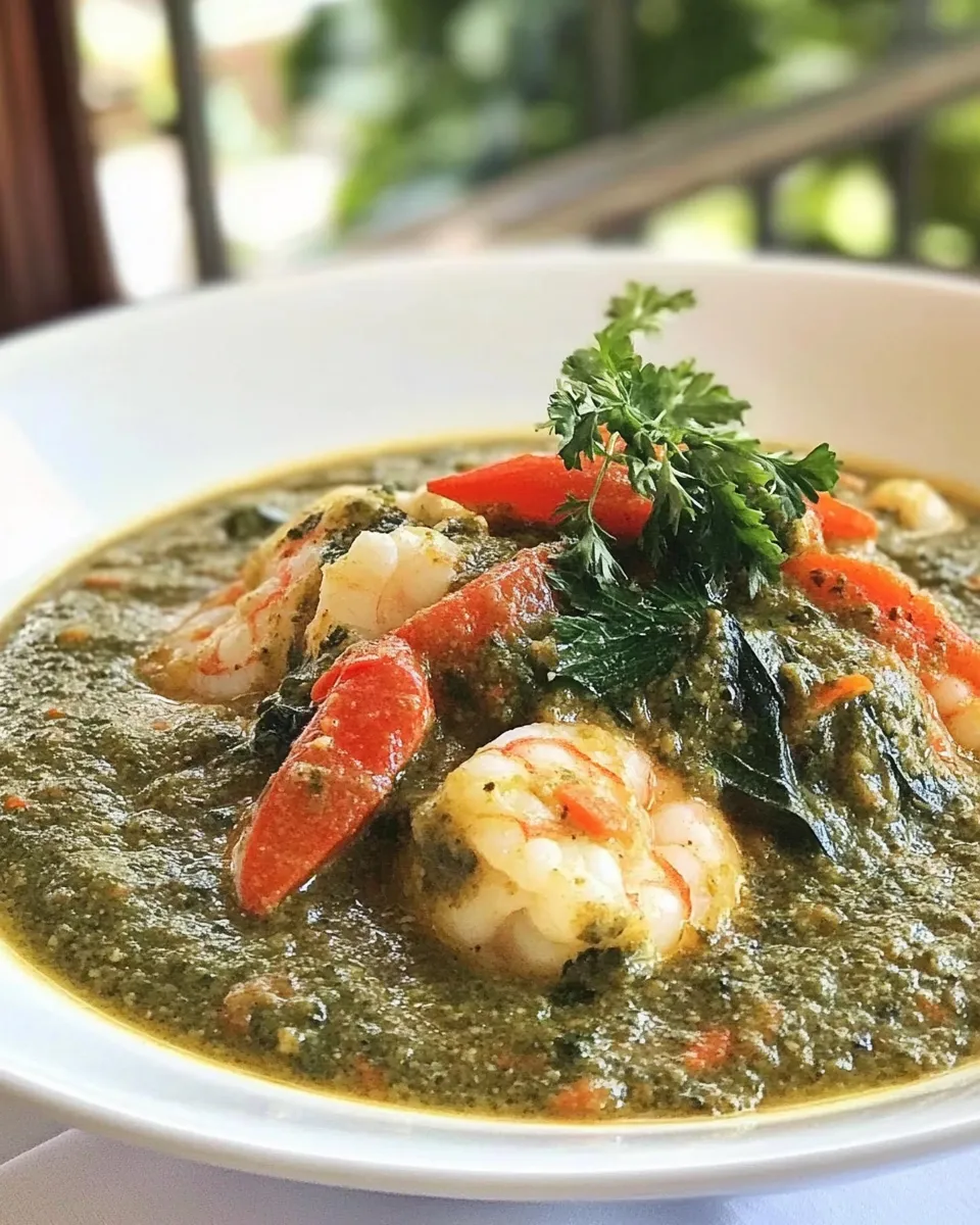 Delicious Matapa (Cassava Leaves & Shrimp Stew) image
