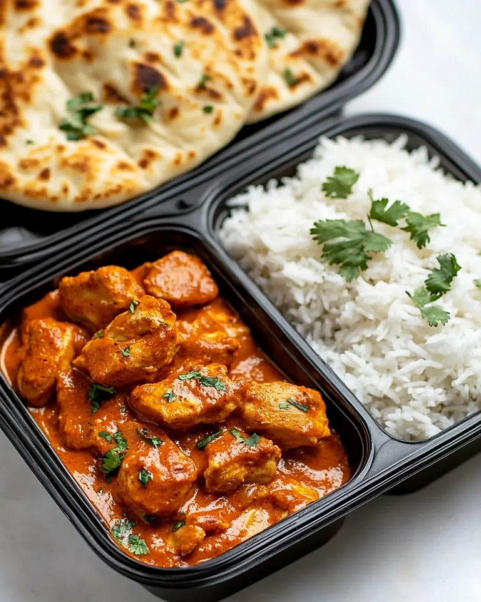 Easy Meal-Prep Butter Chicken with Rice and Garlic Naan recipe photo