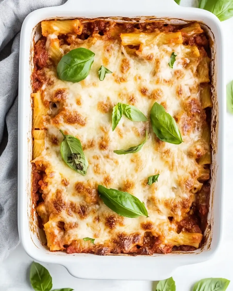 Delicious Meatless Baked Ziti shot