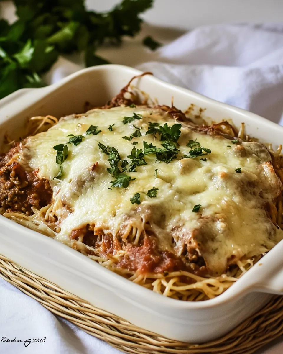 Delicious Meatless Spaghetti Pie shot