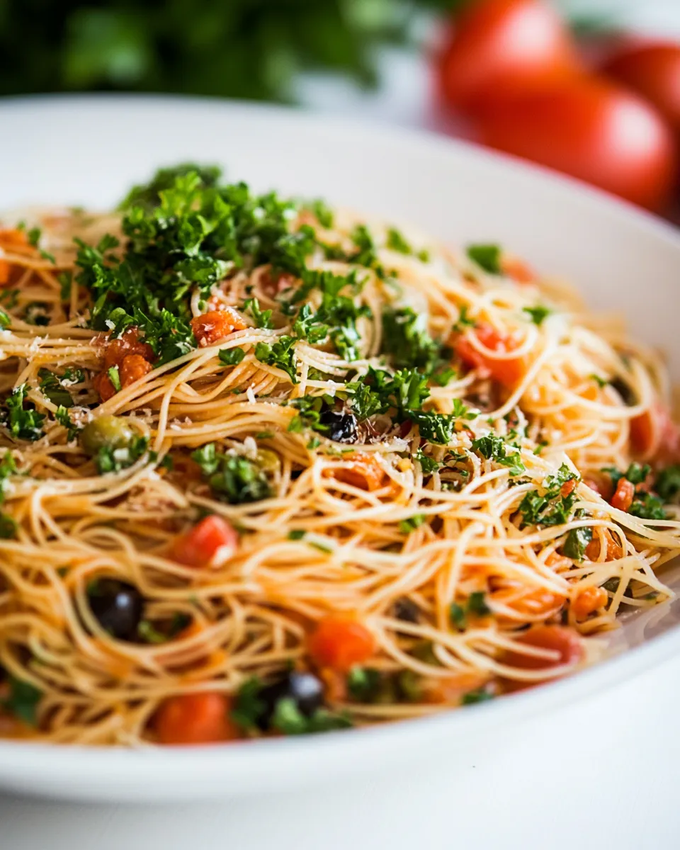 Easy Mediterranean Angel Hair Pasta recipe photo