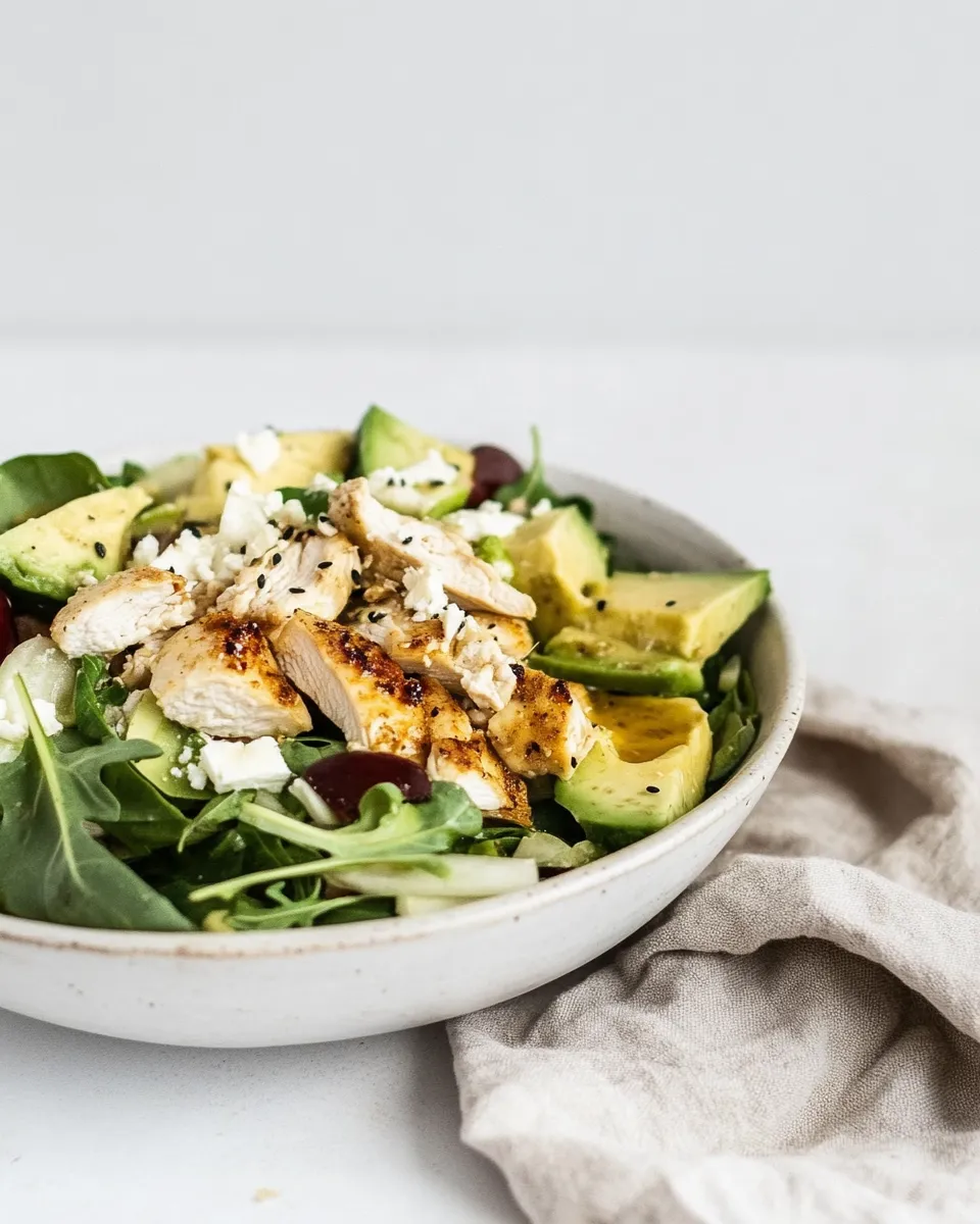 Simple Mediterranean Avocado Chicken Salad. dish image