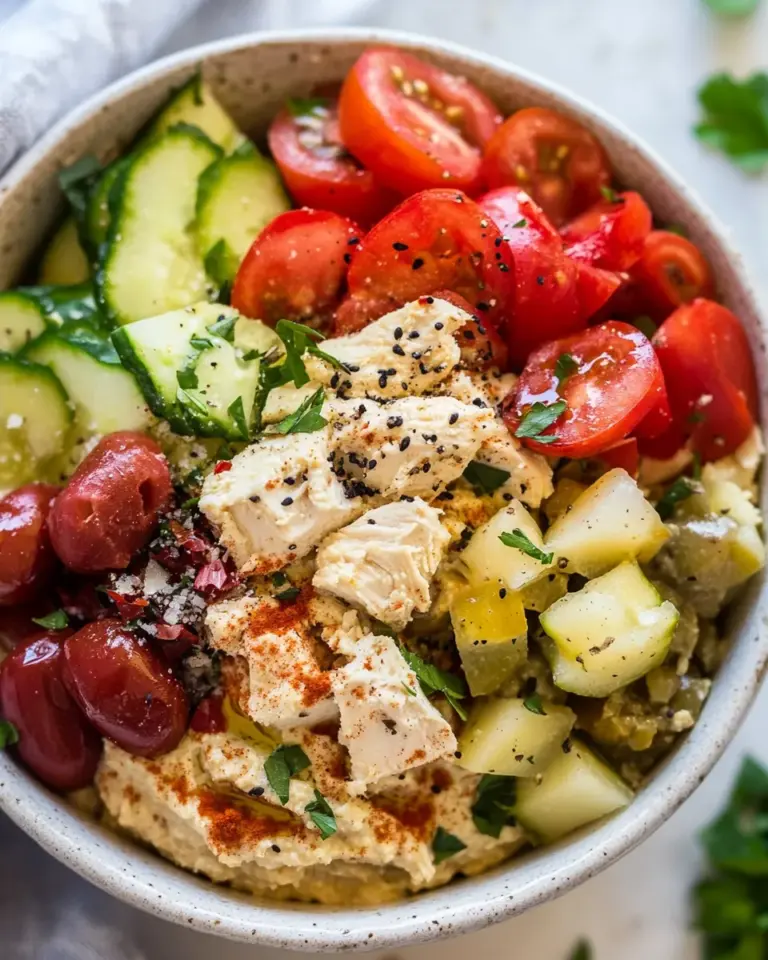 Easy Mediterranean Chicken Hummus Bowls photo