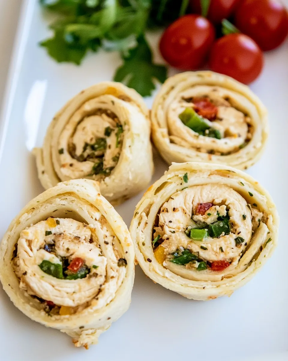 Delicious Mediterranean Chicken Pinwheels shot