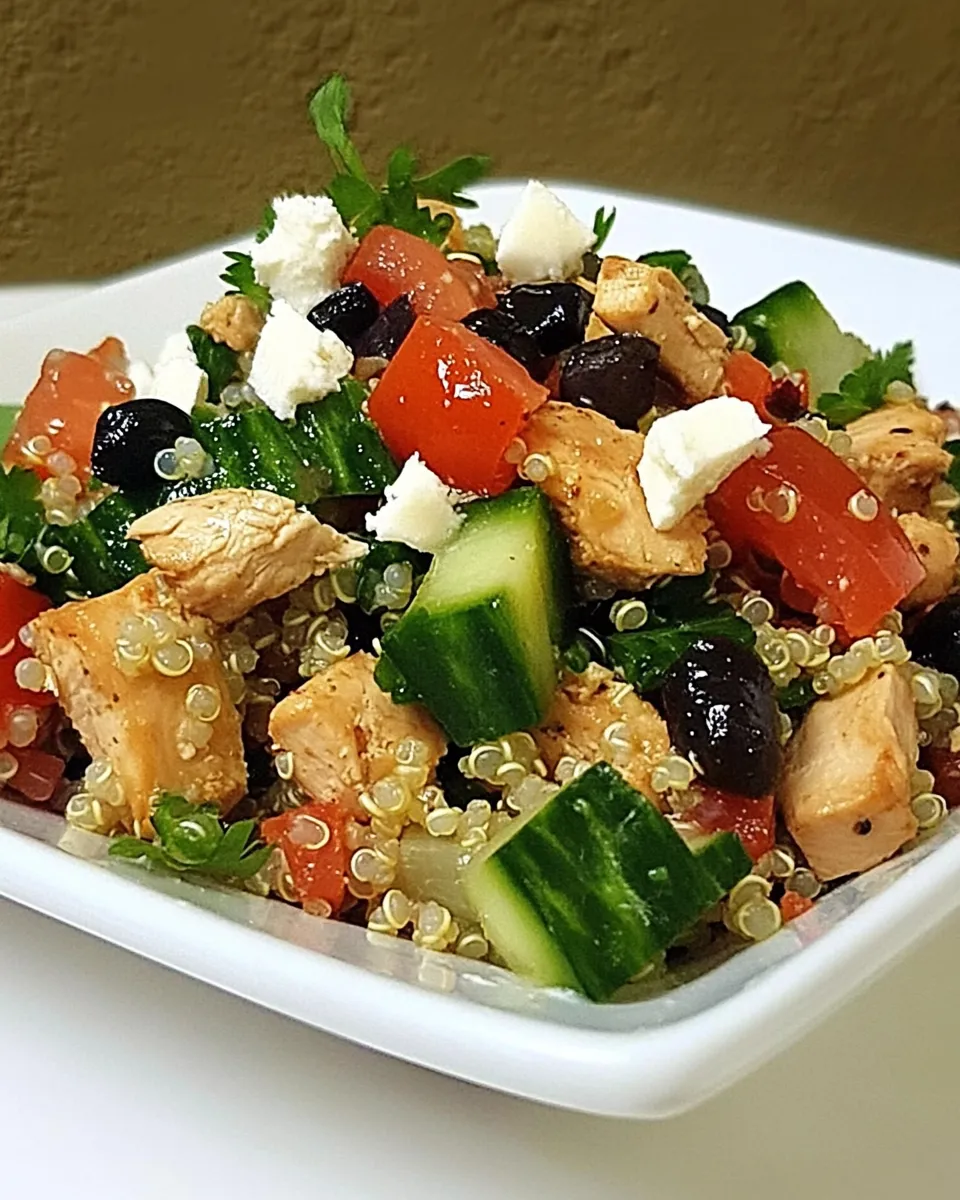 Homemade Mediterranean Chicken Quinoa Salad photo