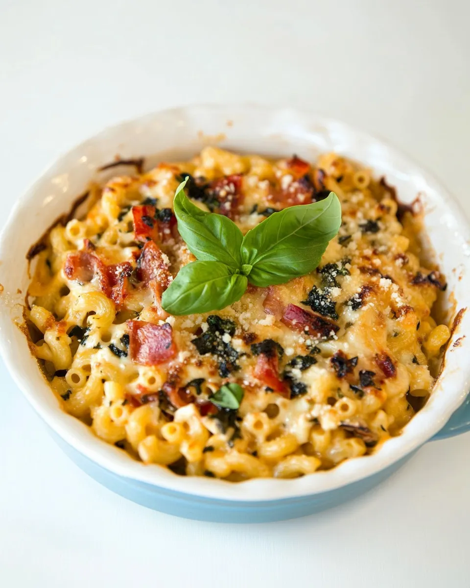 Delicious Mediterranean Macaroni and Cheese shot