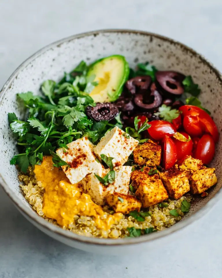 Homemade Mediterranean Quinoa Bowls with Spiced Tofu recipe photo