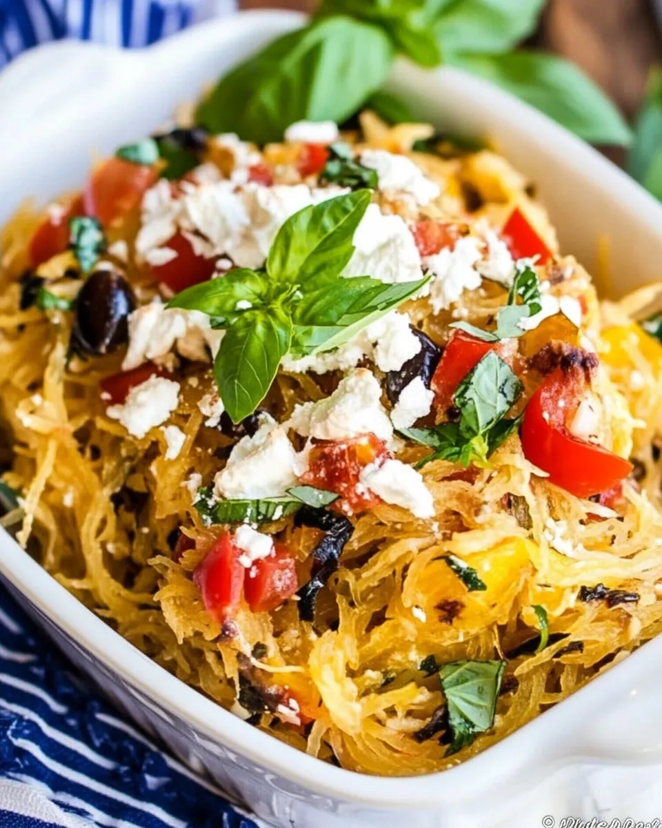 Healthy Mediterranean Spaghetti Squash shot