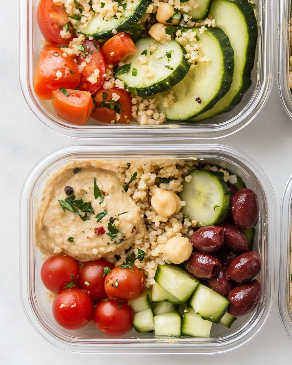 Homemade Mediterranean Vegan Meal Prep Bowls recipe photo