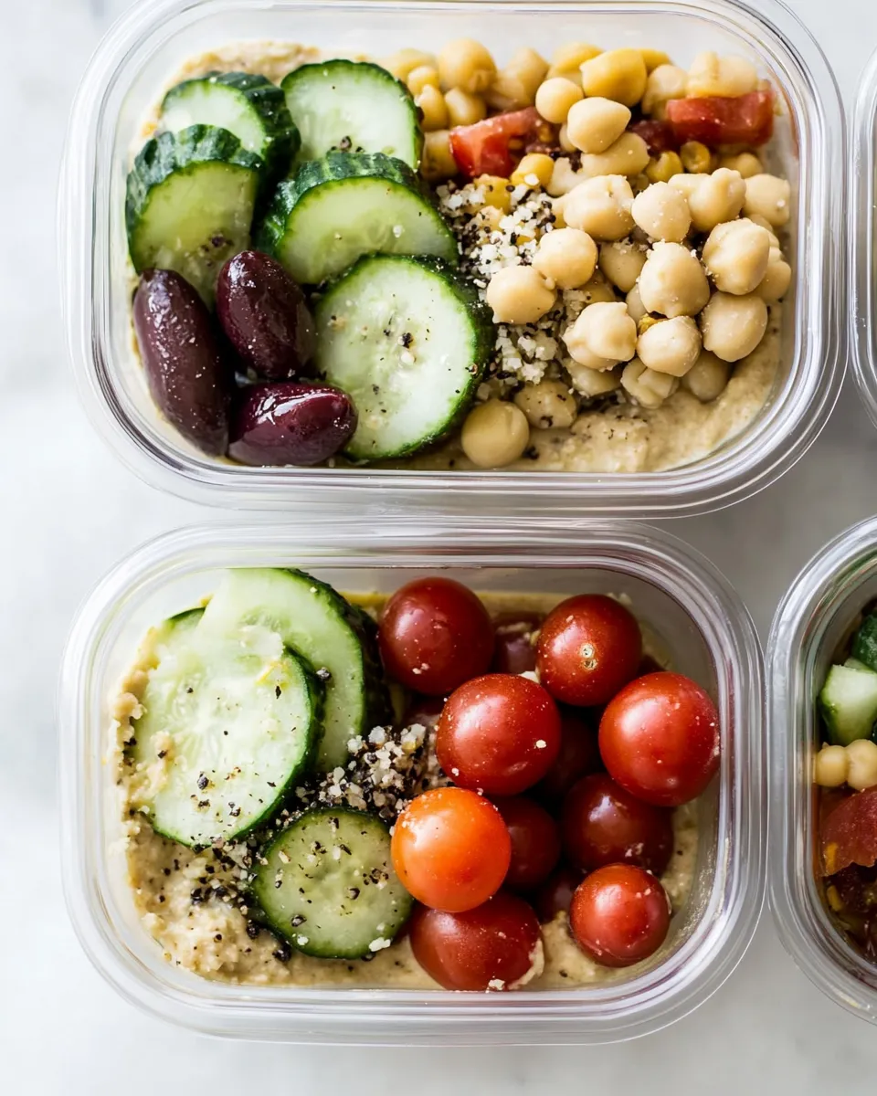 Easy Mediterranean Vegan Meal Prep Bowls food shot