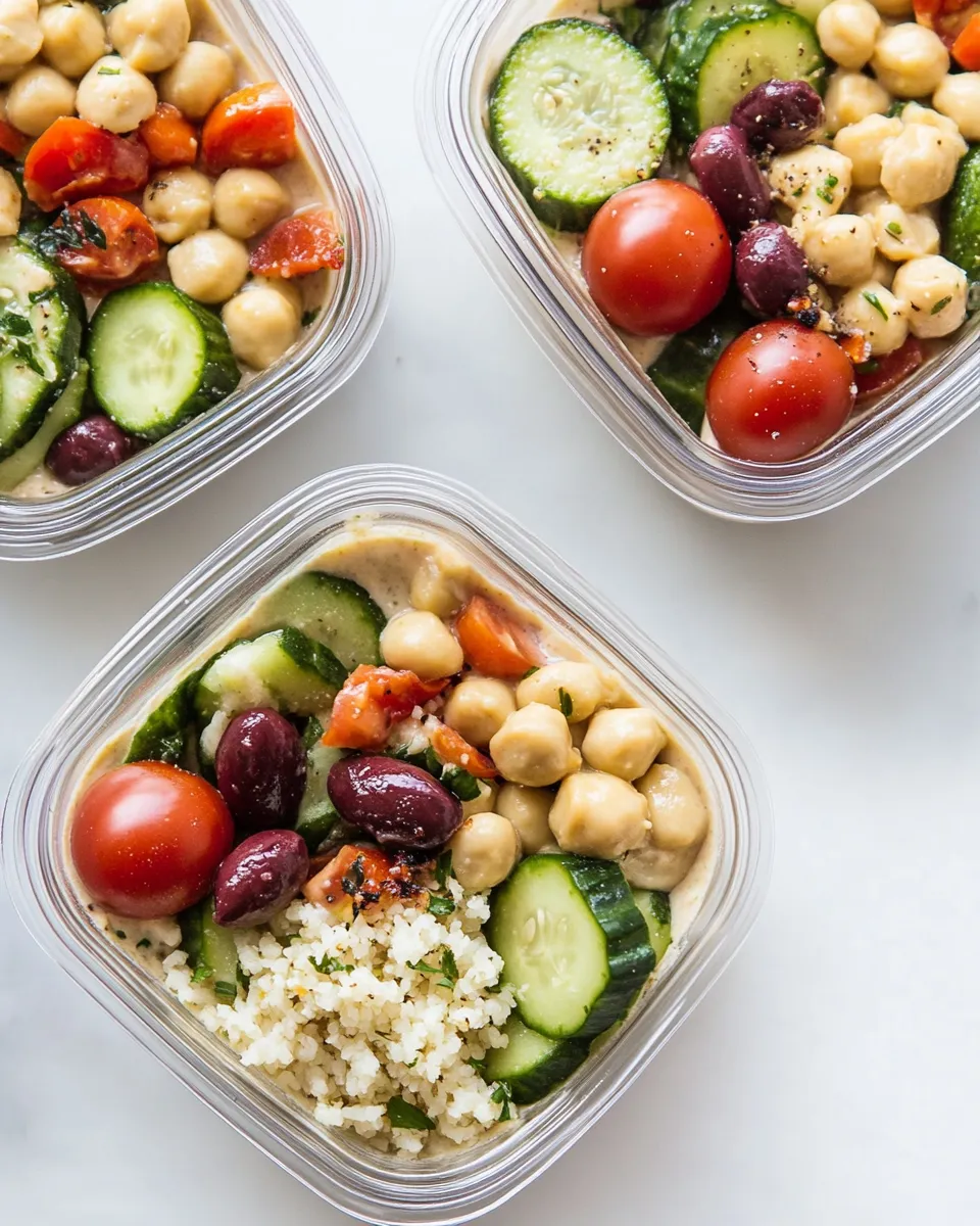 Delicious Mediterranean Vegan Meal Prep Bowls plate image