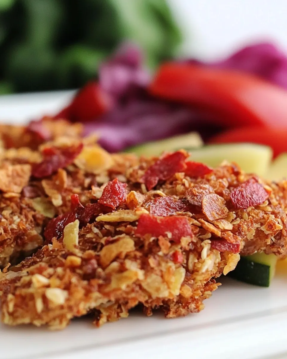 Quick Mediterranean Vegetable Chip Crusted Chicken dish photo