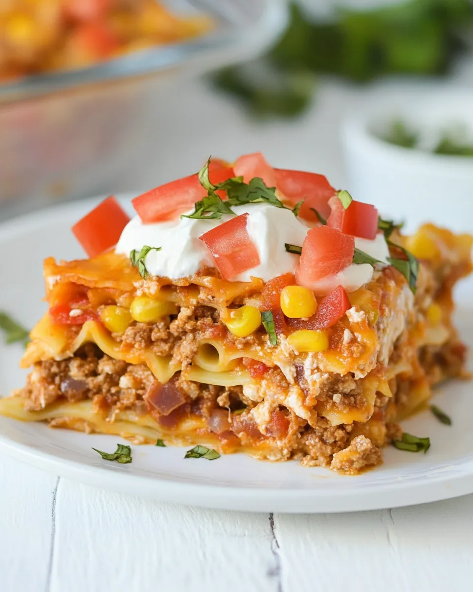 Delicious Mexican Lasagna shot