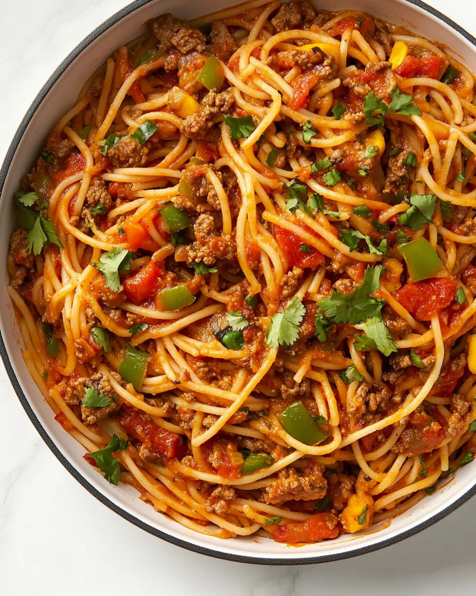 Delicious Mexican Spaghetti shot
