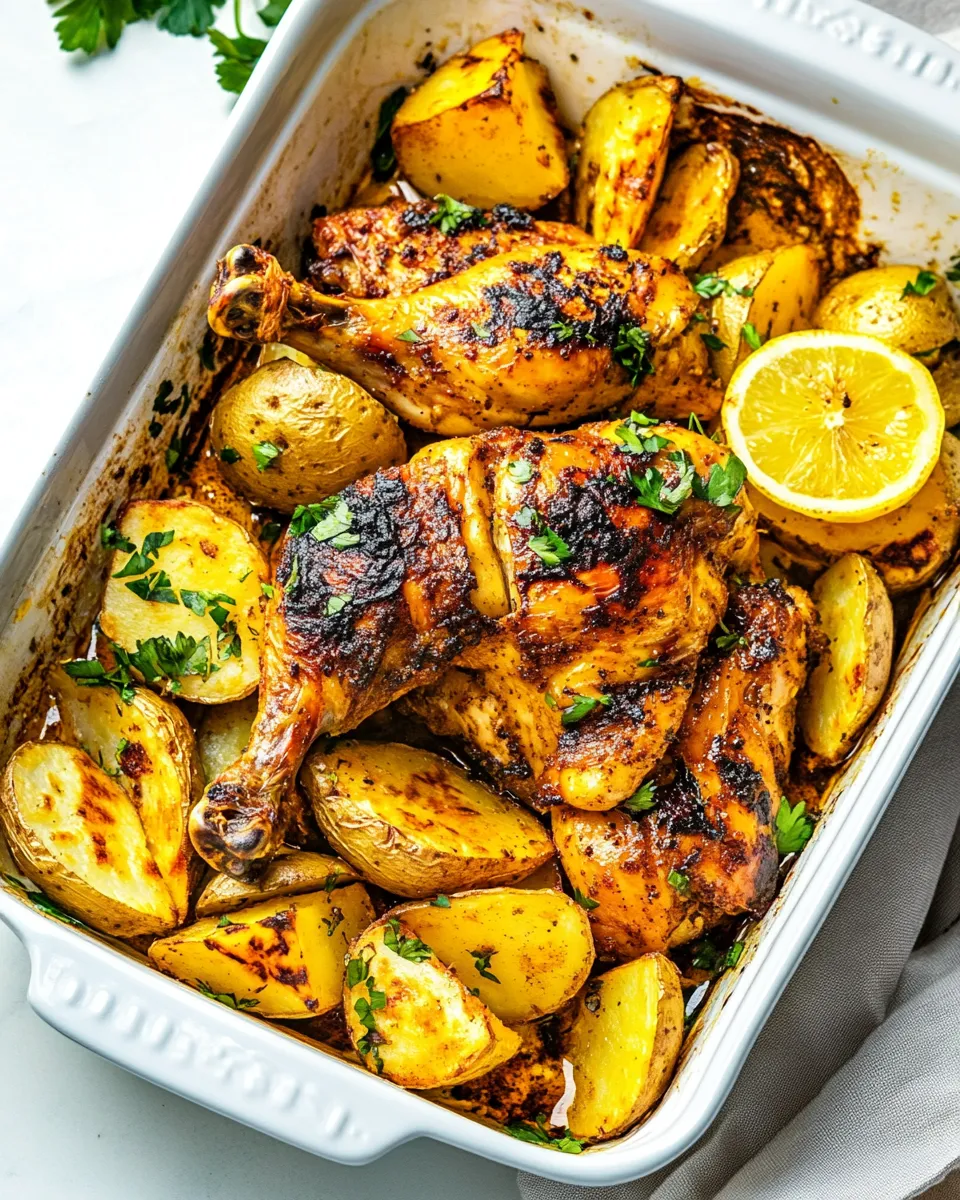 Delicious Middle Eastern Roasted Chicken & Potatoes shot