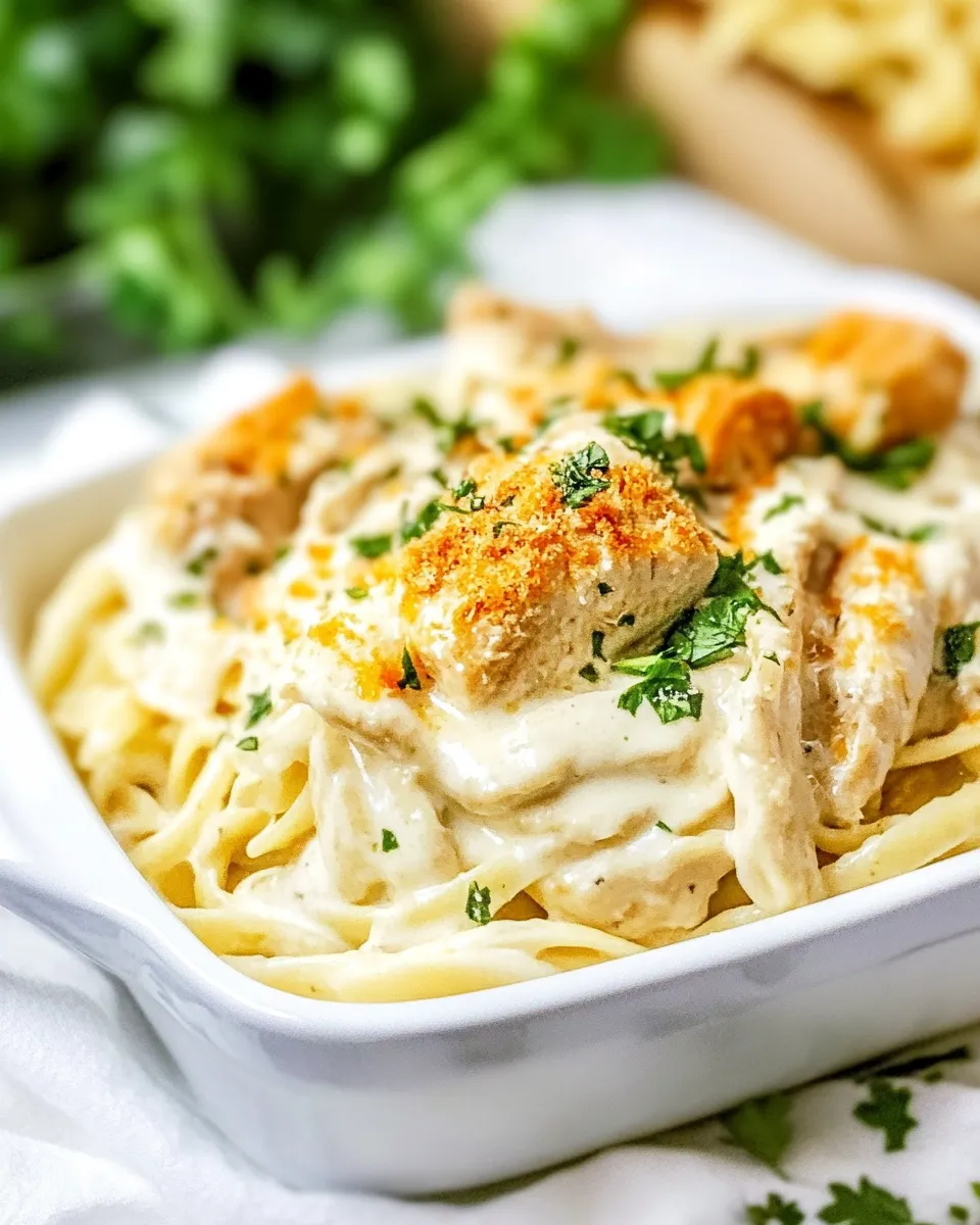 Homemade Million Dollar Chicken Alfredo plate image