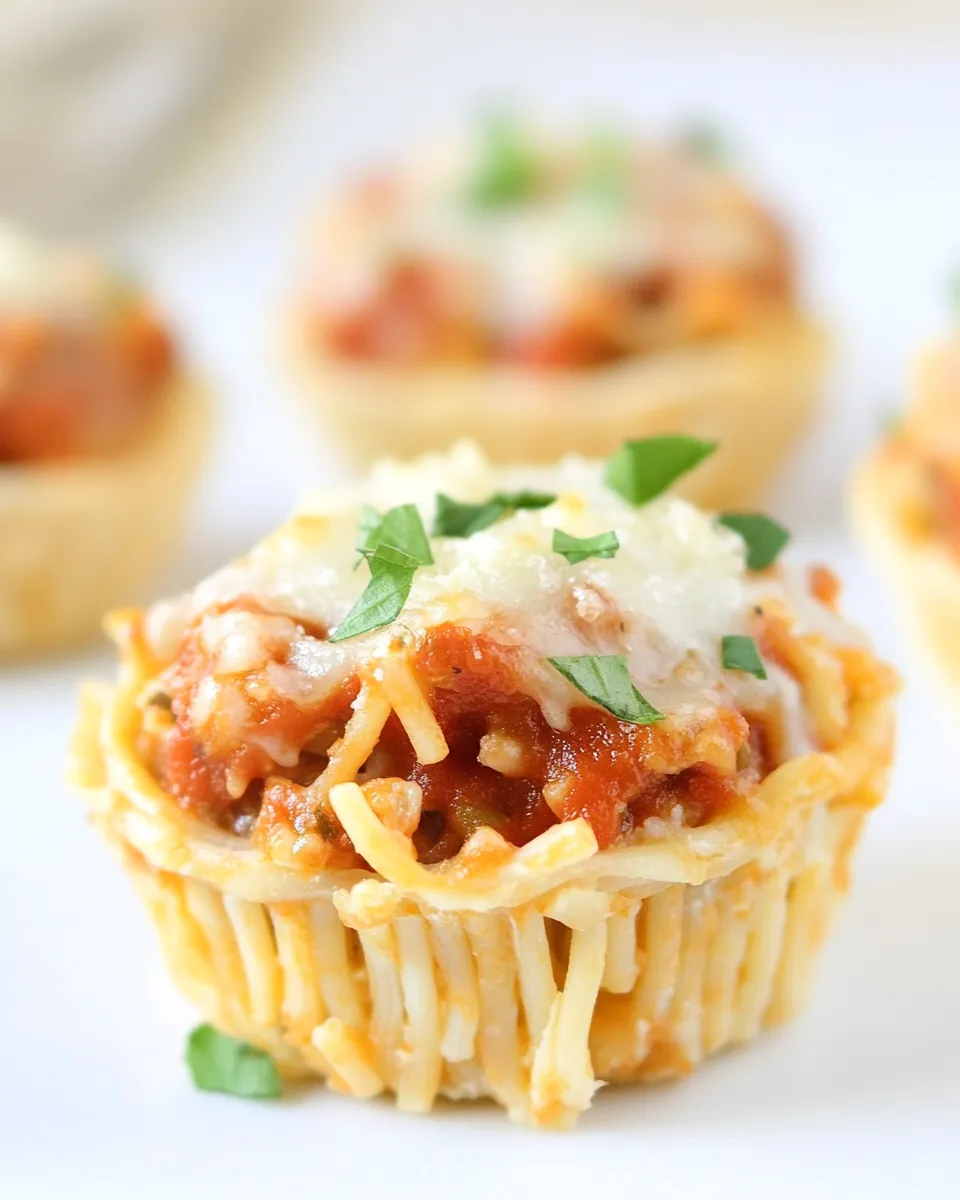 Easy Mini Spaghetti Pies recipe photo