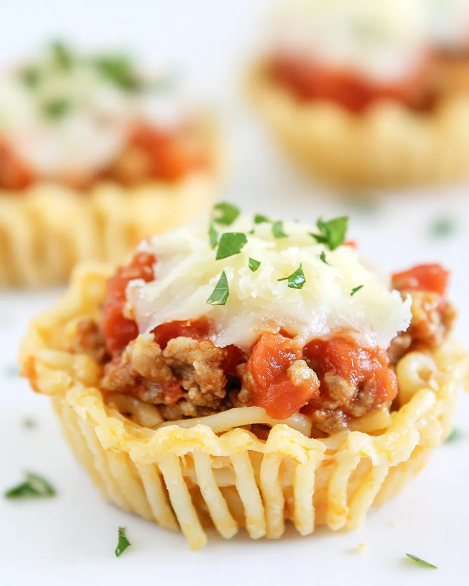 Delicious Mini Spaghetti Pies shot