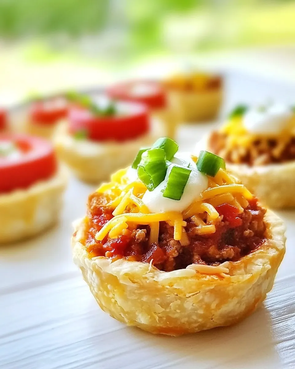 Homemade Mini Taco Spaghetti Pies photo