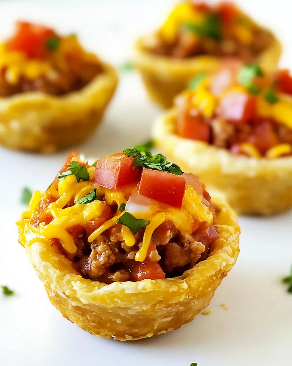 Delicious Mini Taco Spaghetti Pies shot