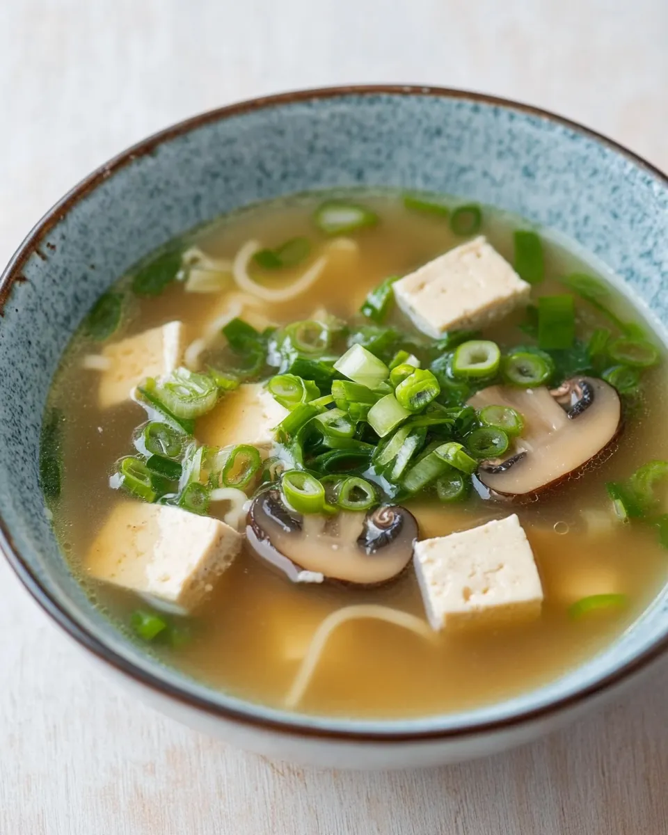 Easy Miso Soup With Mushrooms And Tofu recipe photo