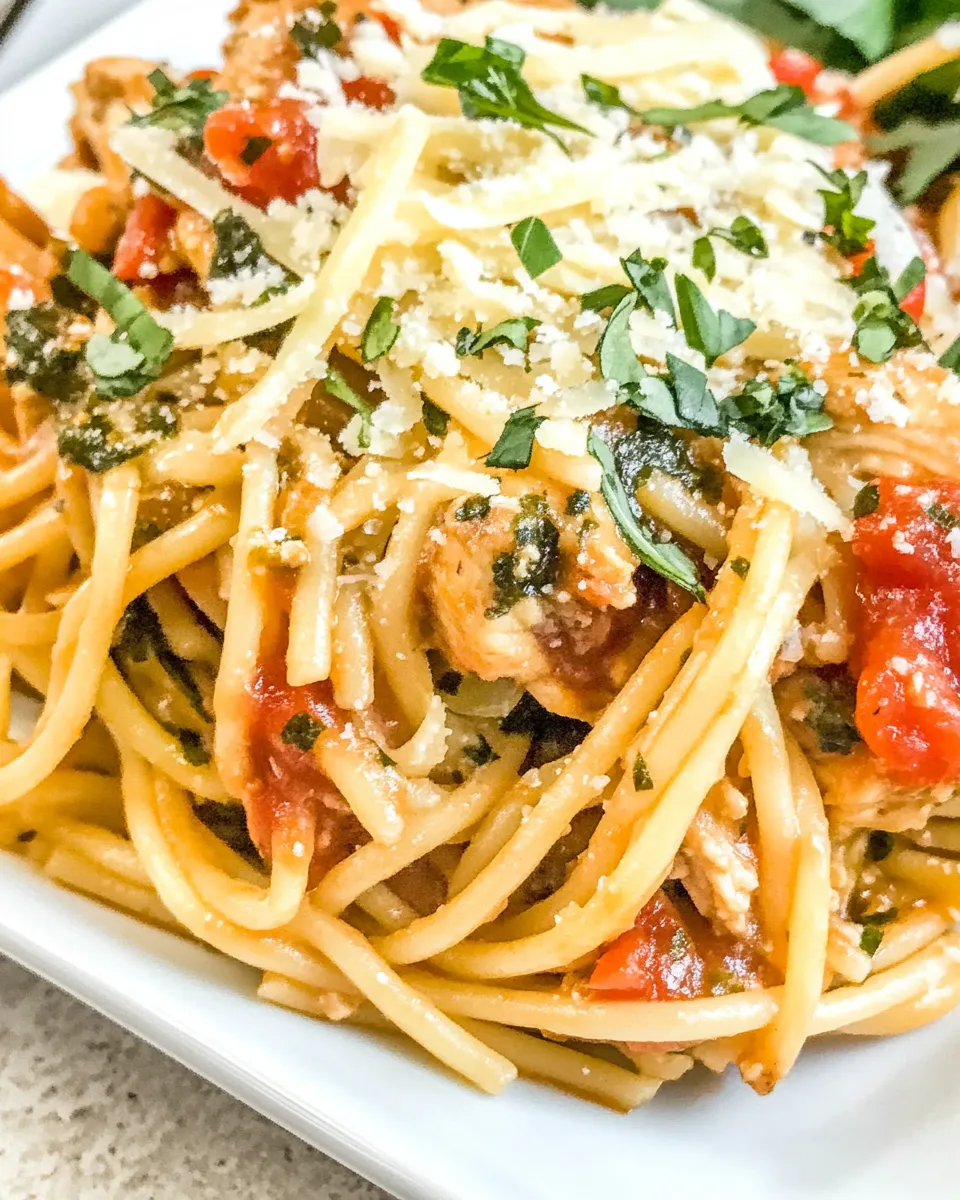 Tasty Monterey Chicken Spaghetti shot