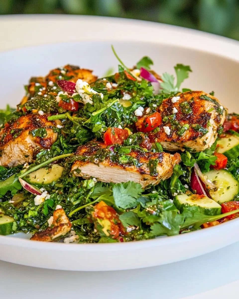 Classic Moroccan Chicken Salad with Chimichurri Dressing dish photo