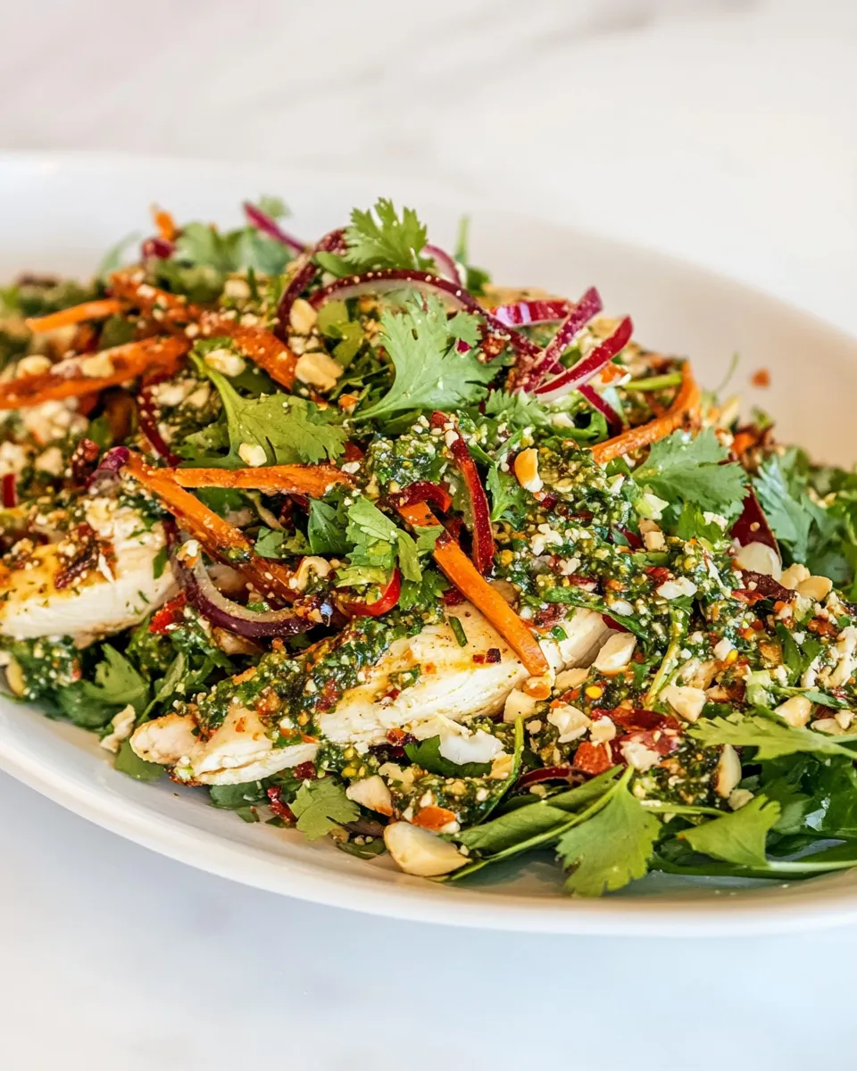 Delicious Moroccan Chicken Salad with Chimichurri Dressing plate image